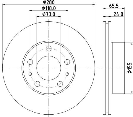 HELLA 8DD 355 132-141 - Disque de frein cwaw.fr