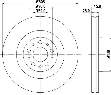 HELLA 8DD 355 129-351 - Disque de frein cwaw.fr