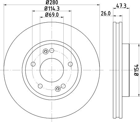 HELLA 8DD 355 129-711 - Disque de frein cwaw.fr