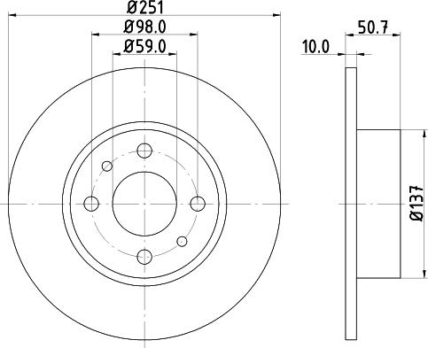 HELLA 8DD 355 124-931 - Disque de frein cwaw.fr