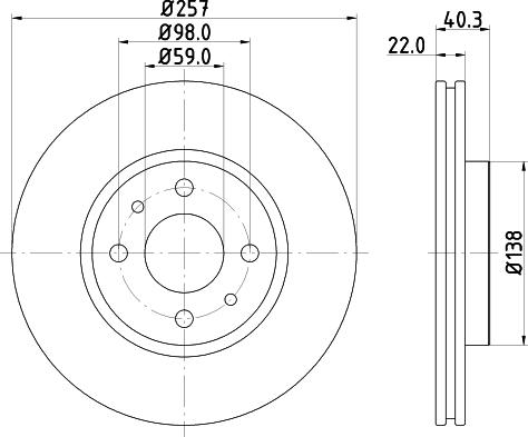 HELLA 8DD 355 124-921 - Disque de frein cwaw.fr