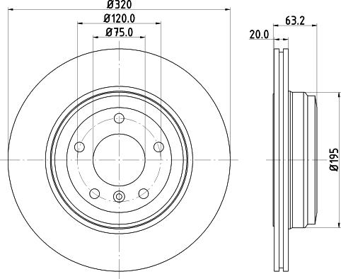 HELLA 8DD 355 124-571 - Disque de frein cwaw.fr