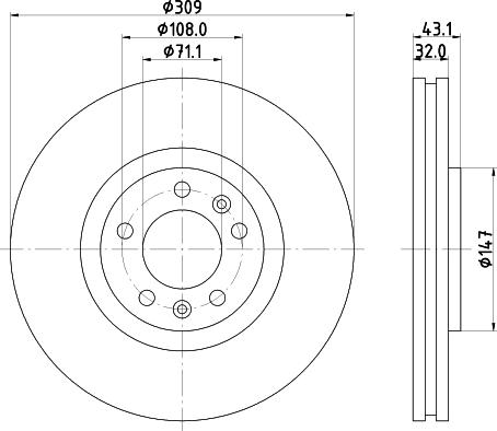 HELLA 8DD 355 124-641 - Disque de frein cwaw.fr