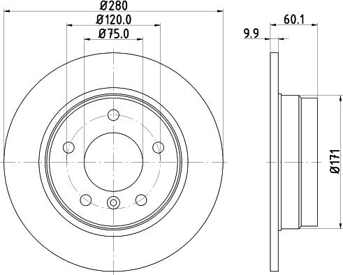 HELLA 8DD 355 124-611 - Disque de frein cwaw.fr