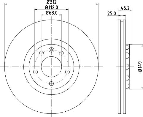 HELLA 8DD 355 124-131 - Disque de frein cwaw.fr