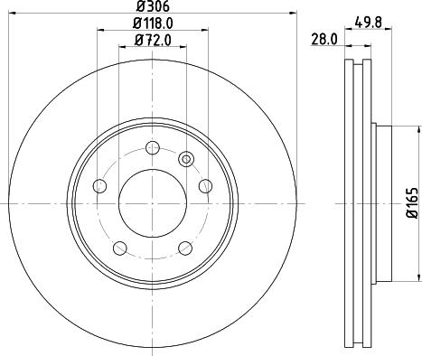 HELLA 8DD 355 124-831 - Disque de frein cwaw.fr