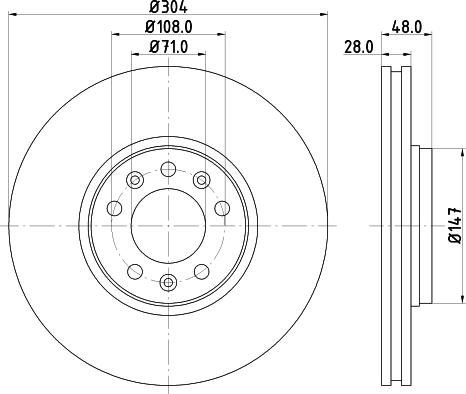 HELLA 8DD 355 124-311 - Disque de frein cwaw.fr