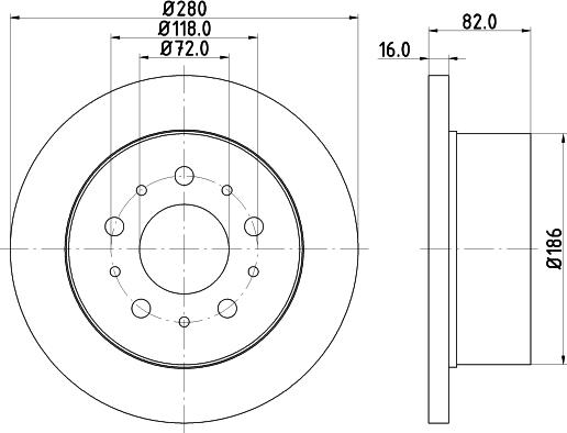 HELLA 8DD 355 124-291 - Disque de frein cwaw.fr