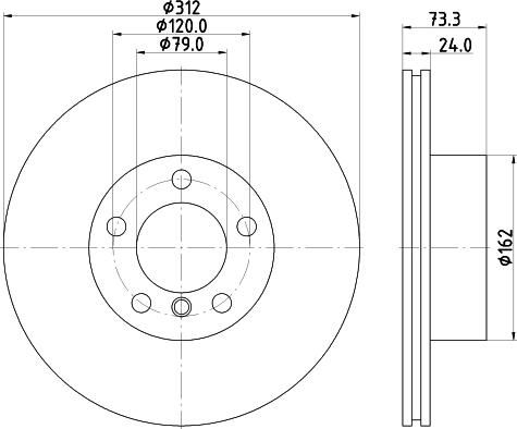 HELLA 8DD 355 125-461 - Disque de frein cwaw.fr