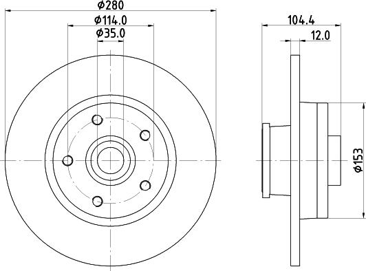 HELLA 8DD 355 125-281 - Disque de frein cwaw.fr