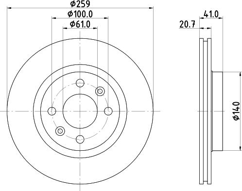 HELLA 8DD 355 134-191 - Disque de frein cwaw.fr