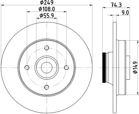 HELLA 8DD 355 123-301 - Disque de frein cwaw.fr