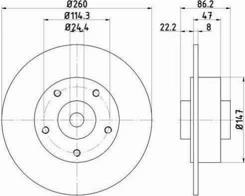 HELLA 8DD 355 120-101 - Disque de frein cwaw.fr