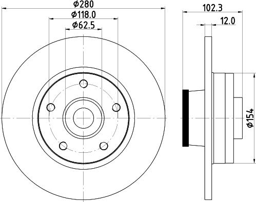 HELLA 8DD 355 123-251 - Disque de frein cwaw.fr