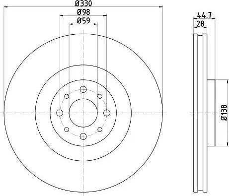 HELLA 8DD 355 122-481 - Disque de frein cwaw.fr