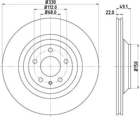 HELLA 8DD 355 122-031 - Disque de frein cwaw.fr