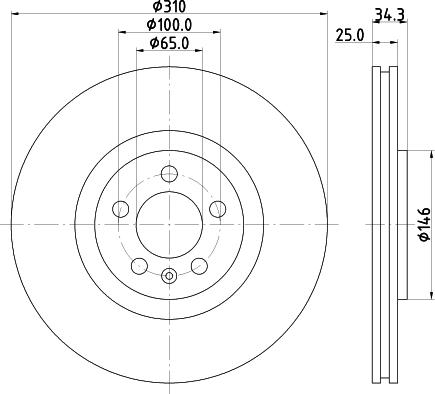 HELLA 8DD 355 122-811 - Disque de frein cwaw.fr