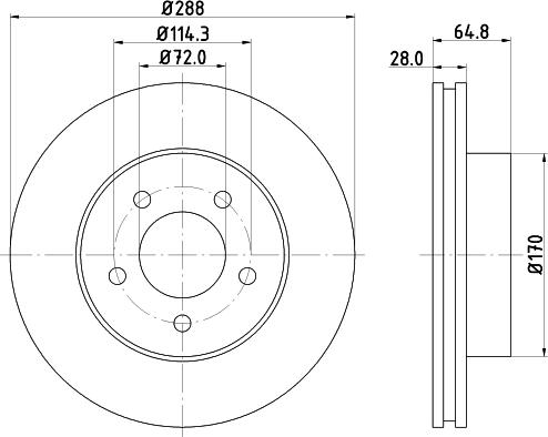 HELLA 8DD 355 127-901 - Disque de frein cwaw.fr