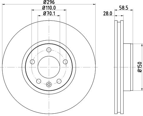 HELLA 8DD 355 127-091 - Disque de frein cwaw.fr