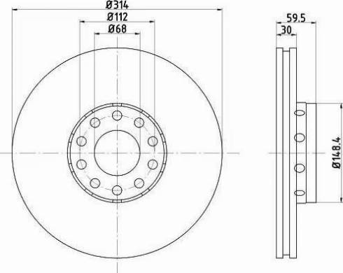 HELLA 8DD 355 104-351 - Disque de frein cwaw.fr