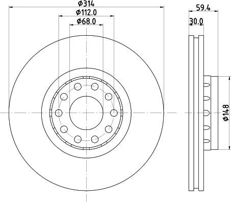 HELLA 8DD 355 127-191 - Disque de frein cwaw.fr