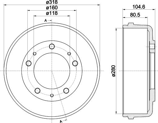 HELLA 8DT 355 300-451 - Tambour de frein cwaw.fr