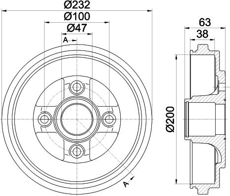 HELLA 8DT 355 301-031 - Tambour de frein cwaw.fr