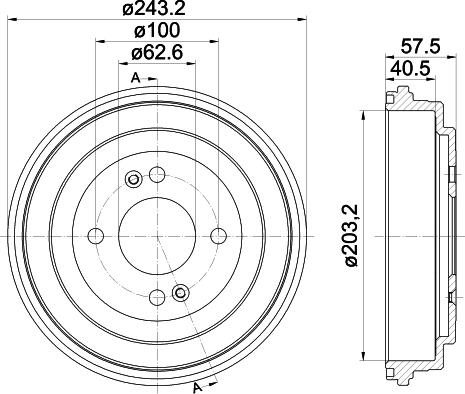 HELLA 8DT 355 301-881 - Tambour de frein cwaw.fr