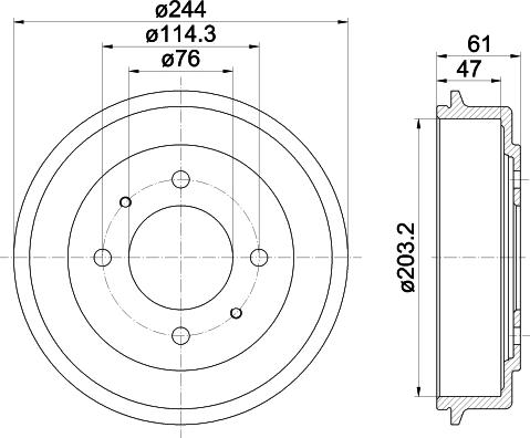 HELLA 8DT 355 301-781 - Tambour de frein cwaw.fr