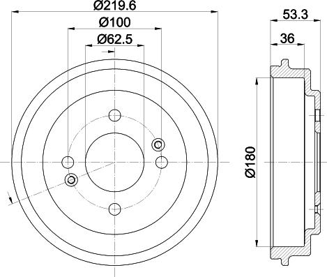 HELLA 8DT 355 303-061 - Tambour de frein cwaw.fr