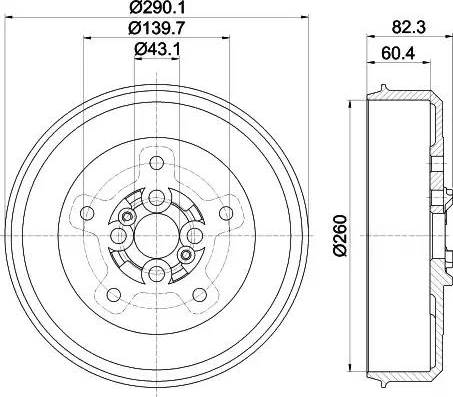 HELLA 8DT 355 302-501 - Tambour de frein cwaw.fr