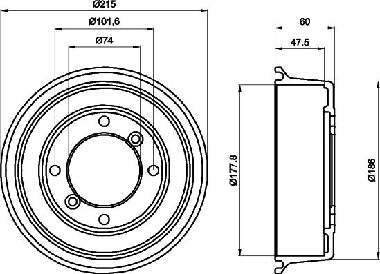 HELLA 8DT 355 302-041 - Tambour de frein cwaw.fr