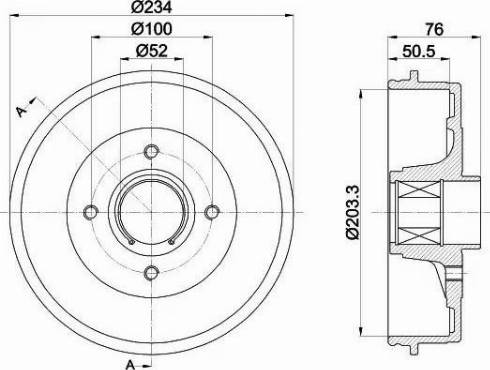 HELLA 8DT 355 302-831 - Tambour de frein cwaw.fr