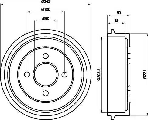 HELLA 8DT 355 302-341 - Tambour de frein cwaw.fr