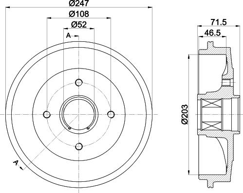 HELLA 8DT 355 302-791 - Tambour de frein cwaw.fr