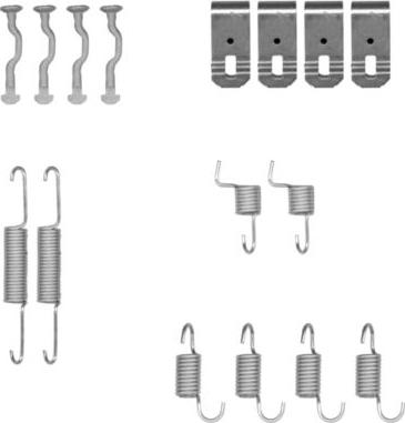 HELLA 8DZ355201-971 - Kit d'accessoires, mâchoires de frein de stationnement cwaw.fr