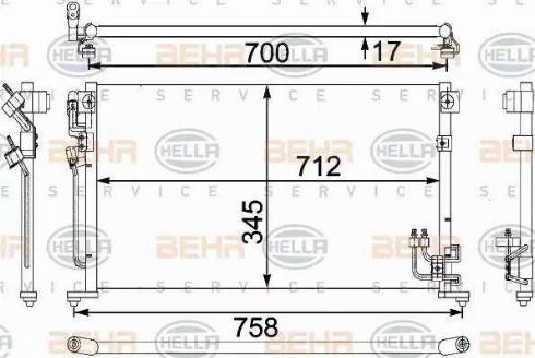 HELLA 8FC 351 304-231 - Condensateur, climatisation cwaw.fr