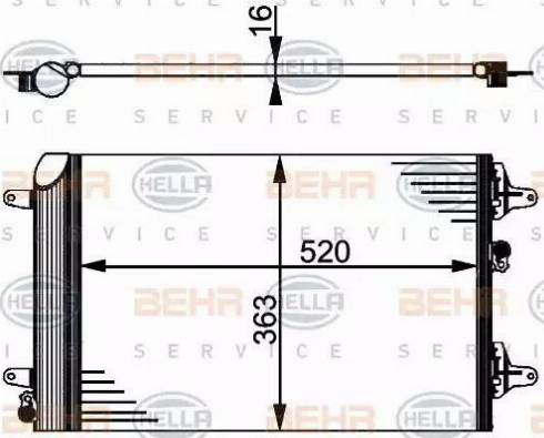 HELLA 8FC 351 301-524 - Condensateur, climatisation cwaw.fr