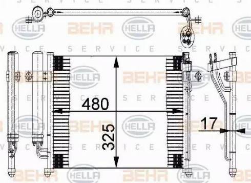 HELLA 8FC 351 318-071 - Condensateur, climatisation cwaw.fr