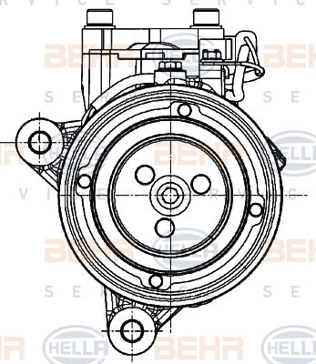 HELLA 8FK 351 007-231 - Compresseur, climatisation cwaw.fr