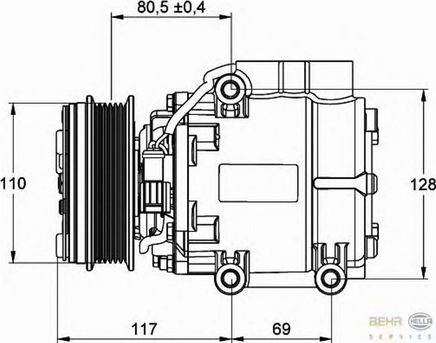 HELLA 8FK 351 109-201 - Compresseur, climatisation cwaw.fr