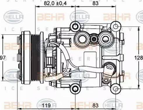 HELLA 8FK 351 334-001 - Compresseur, climatisation cwaw.fr