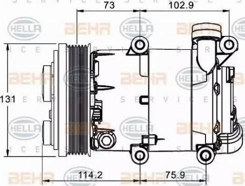 HELLA 8FK 351 334-031 - Compresseur, climatisation cwaw.fr