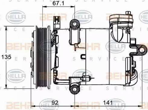 HELLA 8FK 351 334-021 - Compresseur, climatisation cwaw.fr