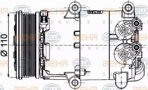 HELLA 8FK 351 334-371 - Compresseur, climatisation cwaw.fr