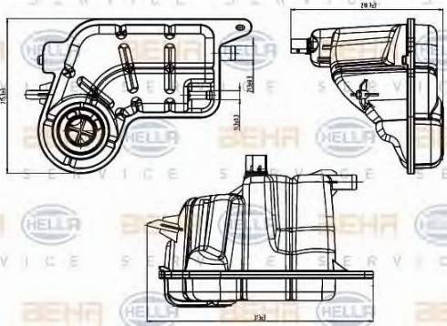 HELLA 8MA 376 923-021 - Vase d'expansion, liquide de refroidissement cwaw.fr