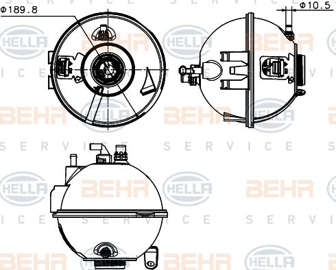 HELLA 8MA 376 799-684 - Vase d'expansion, liquide de refroidissement cwaw.fr