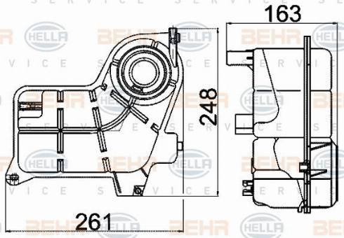 HELLA 8MA 376 702-494 - Vase d'expansion, liquide de refroidissement cwaw.fr