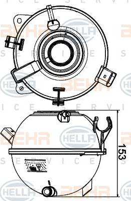 HELLA 8MA 376 702-434 - Vase d'expansion, liquide de refroidissement cwaw.fr