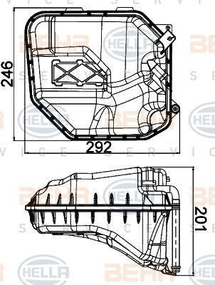 HELLA 8MA 376 702-314 - Vase d'expansion, liquide de refroidissement cwaw.fr